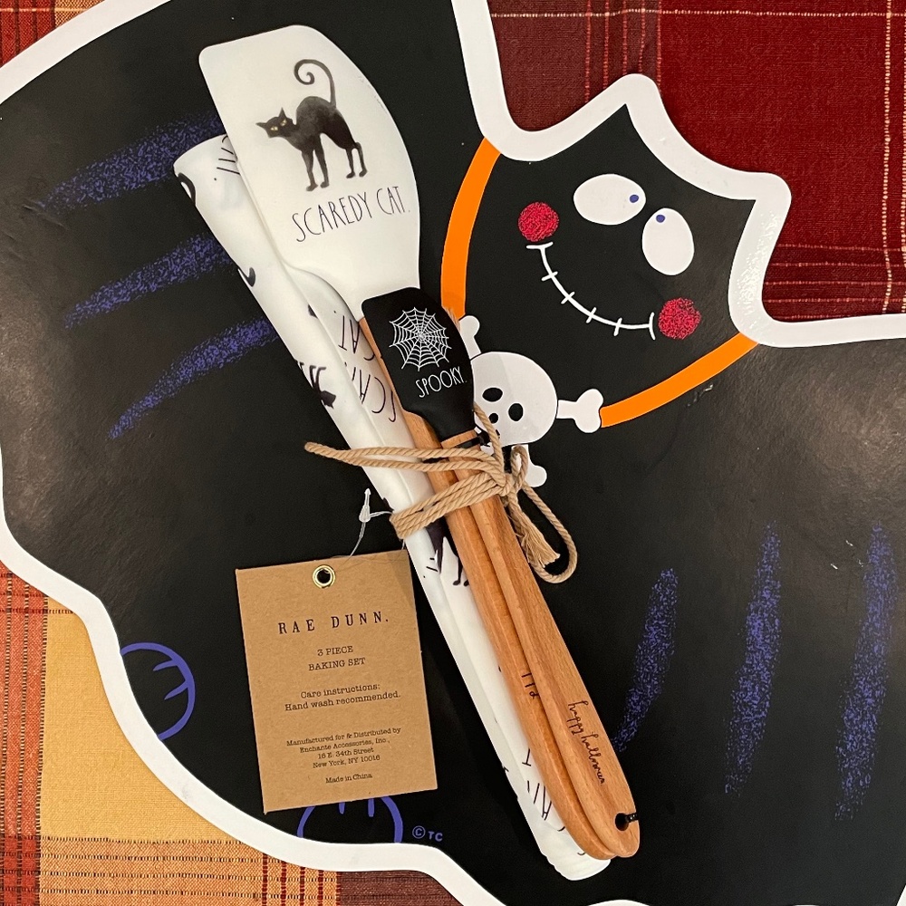 Rae Dunn 3 piece Baking Set SCAREDY CAT 🐈‍⬛